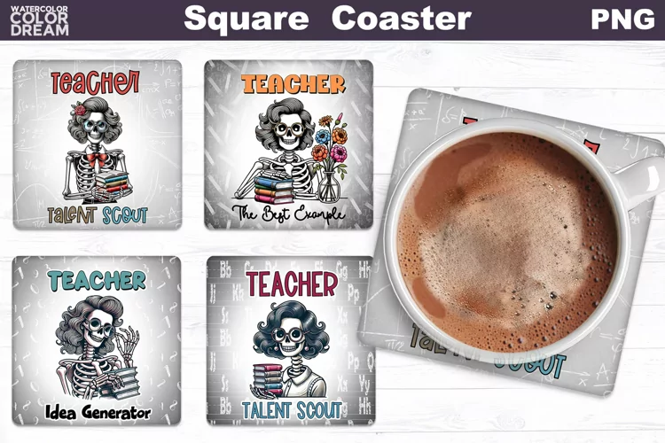 Teacher Square Coaster | Funny Teacher Quotes Coaster