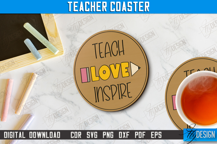 Teacher Coaster | School Design | Cup Coaster |Teacher’s Day