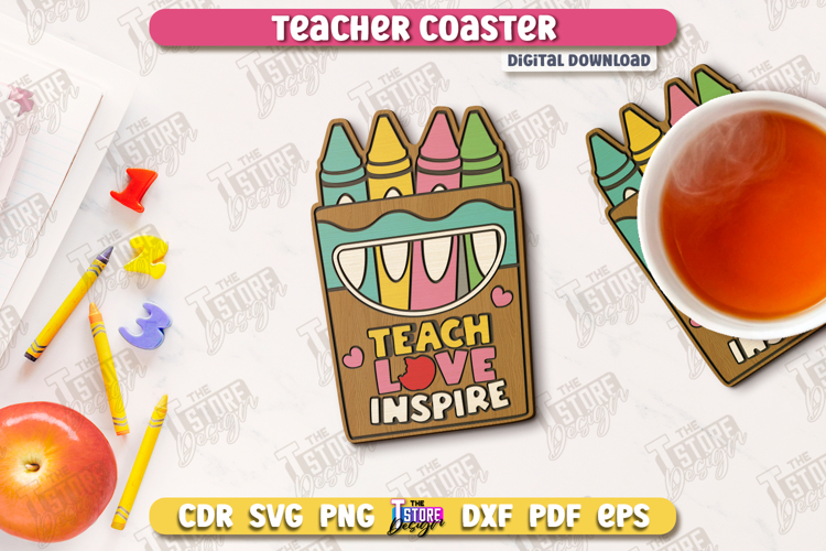 Teacher Coaster | School Design | Cup Coaster |Teacher’s Day example image 1