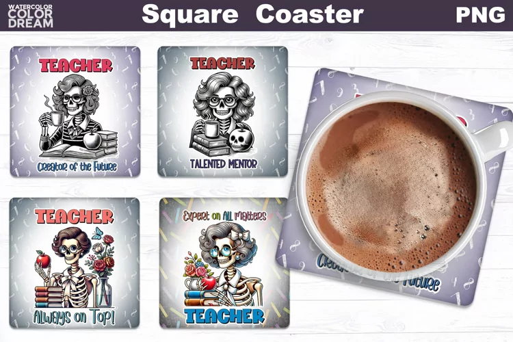 Teacher Square Coaster | Funny Teacher Quotes Coaster