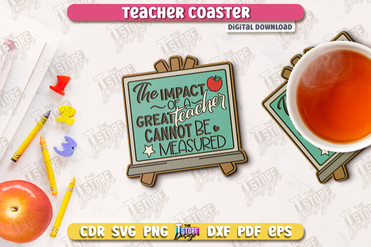 Teacher Coaster | School Design | Cup Coaster |Teacher’s Day example image 1