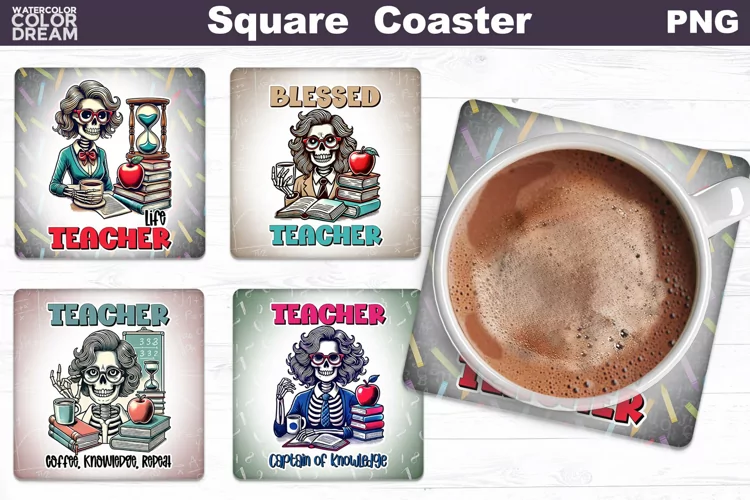 Teacher Square Coaster | Funny Teacher Quotes Coaster