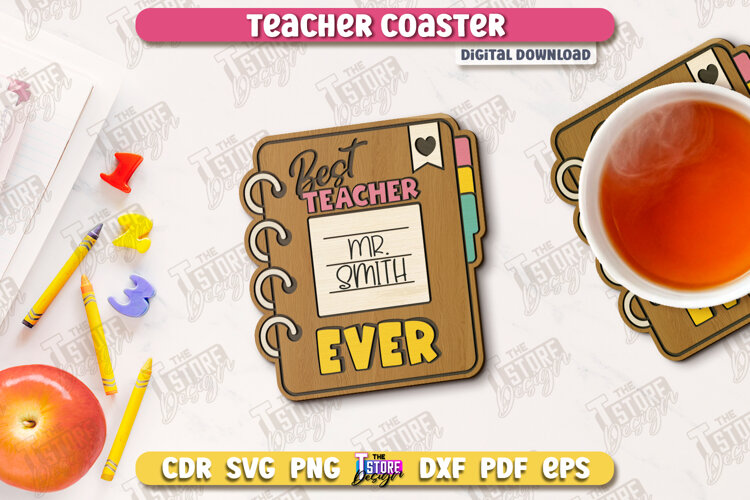Teacher Coaster | School Design | Cup Coaster |Teacher’s Day example image 1