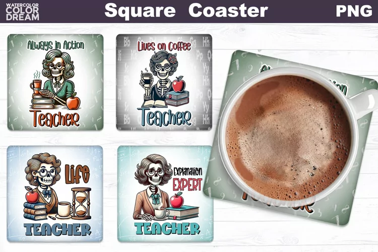 Teacher Square Coaster | Funny Teacher Quotes Coaster
