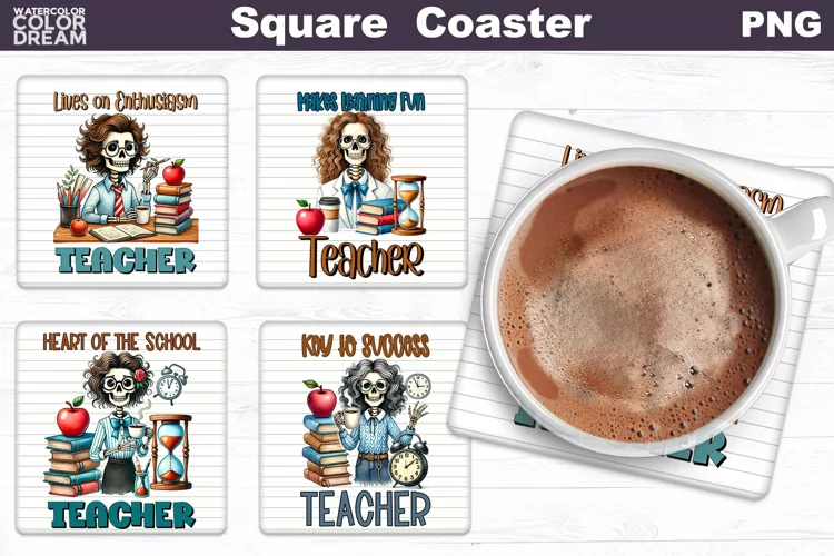 Teacher Square Coaster | Funny Teacher Quotes Coaster