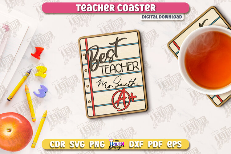 Teacher Coaster | School Design | Cup Coaster |Teacher’s Day example image 1