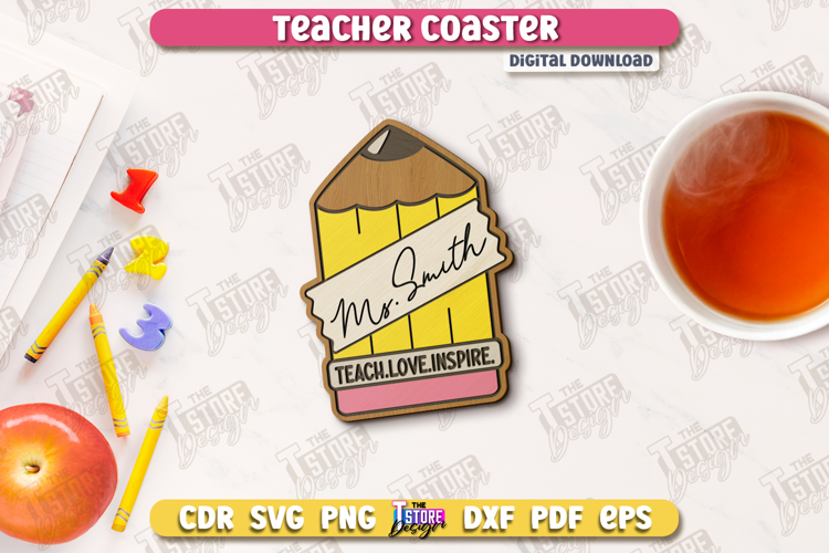 Teacher Coaster | School Design | Cup Coaster |Teacher’s Day