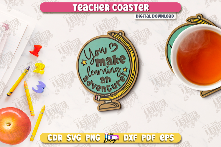 Teacher Coaster | School Design | Cup Coaster |Teacher’s Day