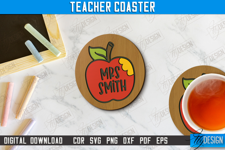 Teacher Coaster | School Design | Cup Coaster |Teacher’s Day