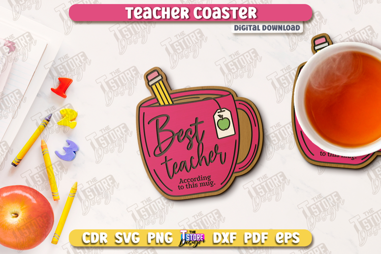 Teacher Coaster | School Design | Cup Coaster |Teacher’s Day