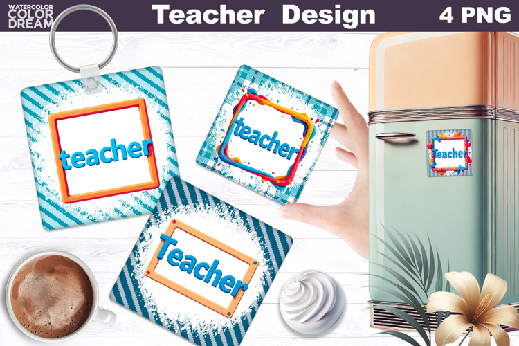 Teacher Square Coaster | Teacher Keychain