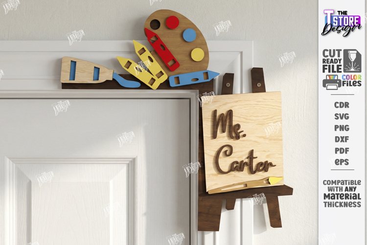 Teacher Door Corner Laser Cut | Classroom Decor SVG