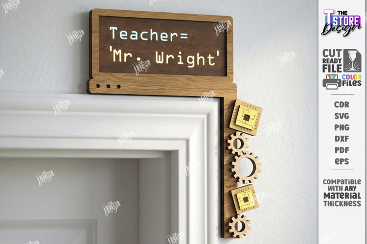 Teacher Door Corner Laser Cut | Classroom Decor SVG