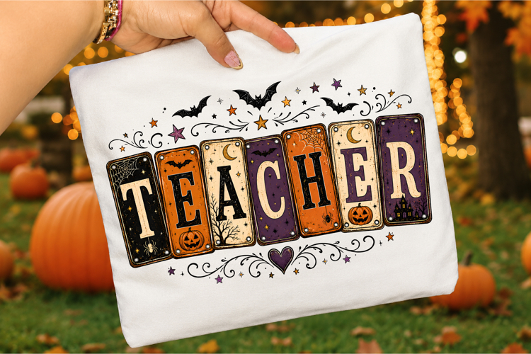Teacher Halloween PNG,Spooky Sublimation Shirt Design