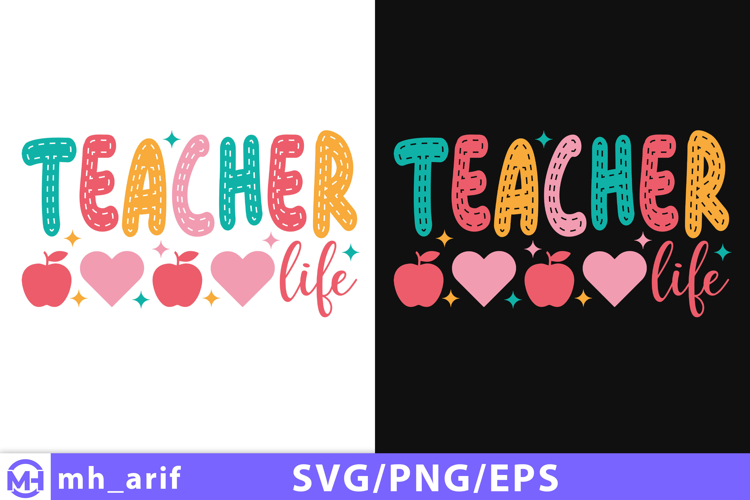 Retro Teacher SVG Teacher Life Teacher Shirt PNG EPS Design