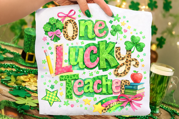 One Lucky Teacher St Patricks Day PNG, Lucky Teacher PNG