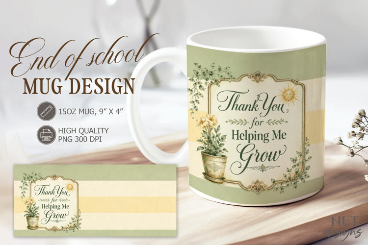 End of School Mug Thank You Teacher Mug 15 oz Teacher quotes example image 1