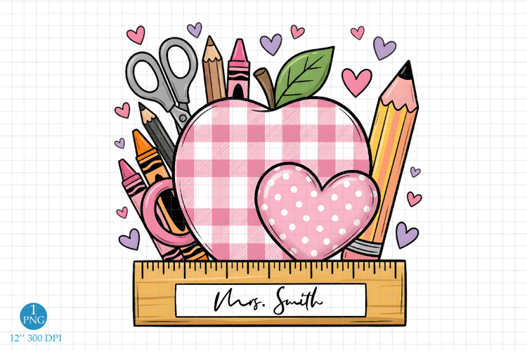 Personalized Teacher Frame PNG, Classroom Decor