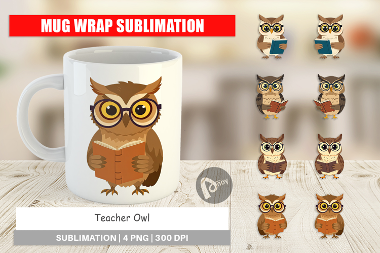 Mug Wrap Teacher Owl