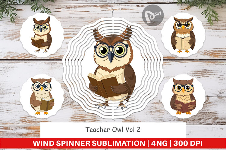 Wind Spinner Teacher Owl example image 1