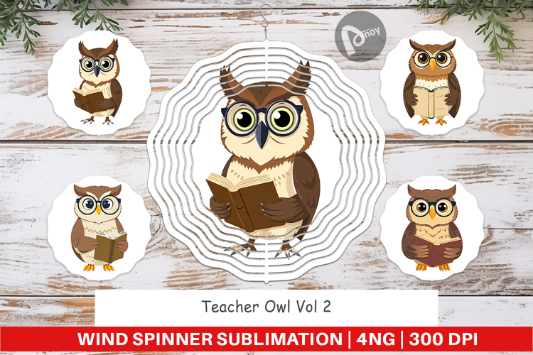 Wind Spinner Teacher Owl