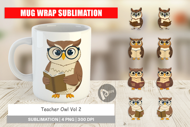 Mug Wrap Teacher Owl
