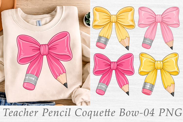 Teacher Pencil Coquette Bow PNG,Back To School PNG