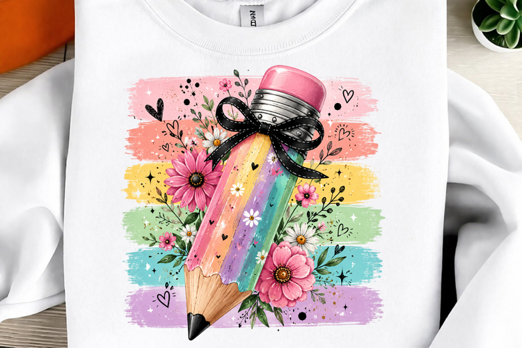 Teacher Pencil Watercolor PNG