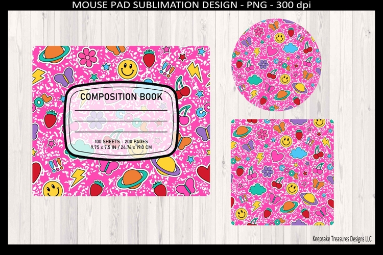 Teacher Composition Book Mouse Pad and Coasters, Sublimation