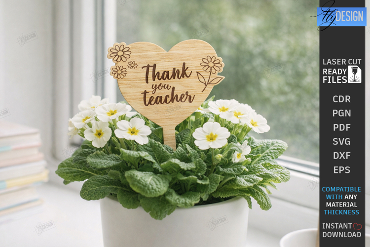Teacher Plant Stake Laser Cut | Garden Sign | School Signs