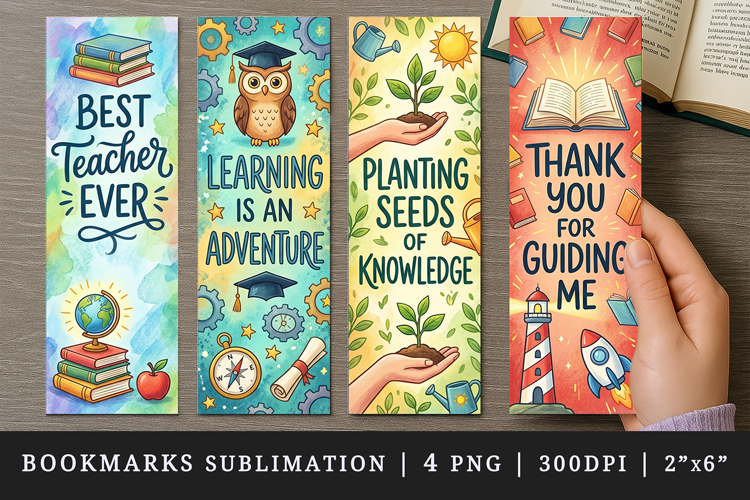 Teacher bookmarks printable sublimation bookmark design