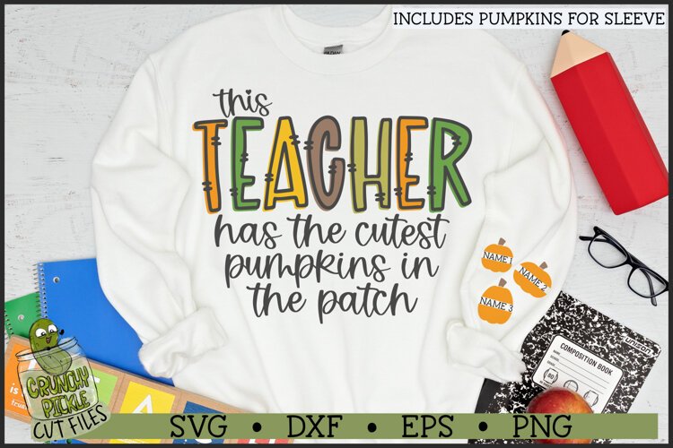 Teacher Pumpkin Patch SVG File example image 1