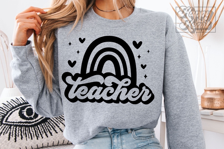 Rainbow Teacher Svg