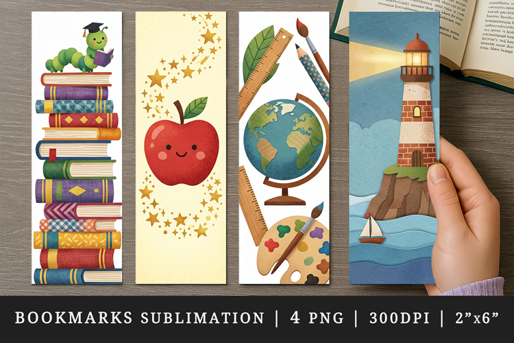 Teacher's Day printable sublimation bookmark design example image 1