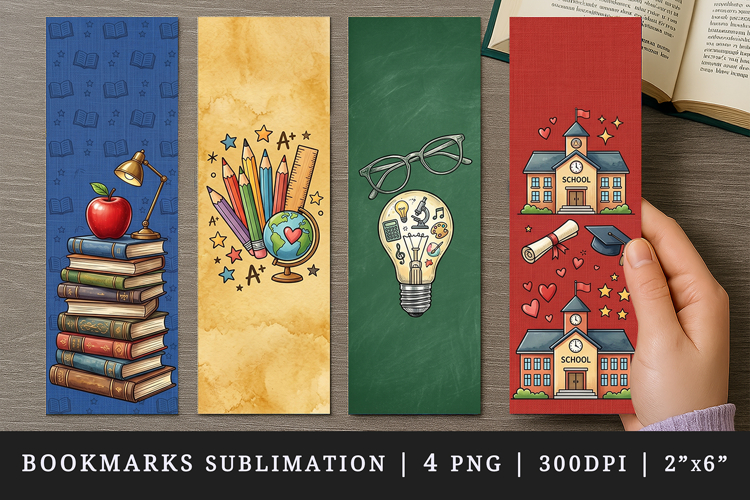 Teacher's Day printable sublimation bookmark design example image 1