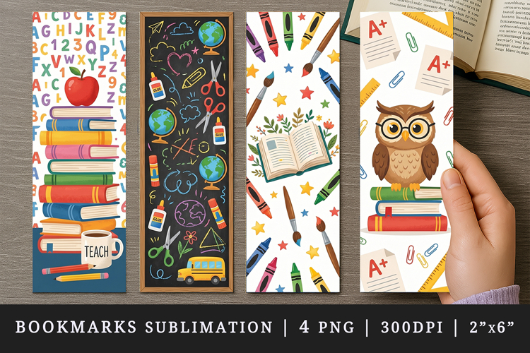 Teacher's Day printable sublimation bookmark design example image 1