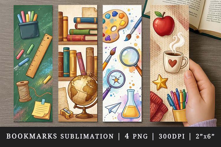 Teacher's Day printable sublimation bookmark design example image 1