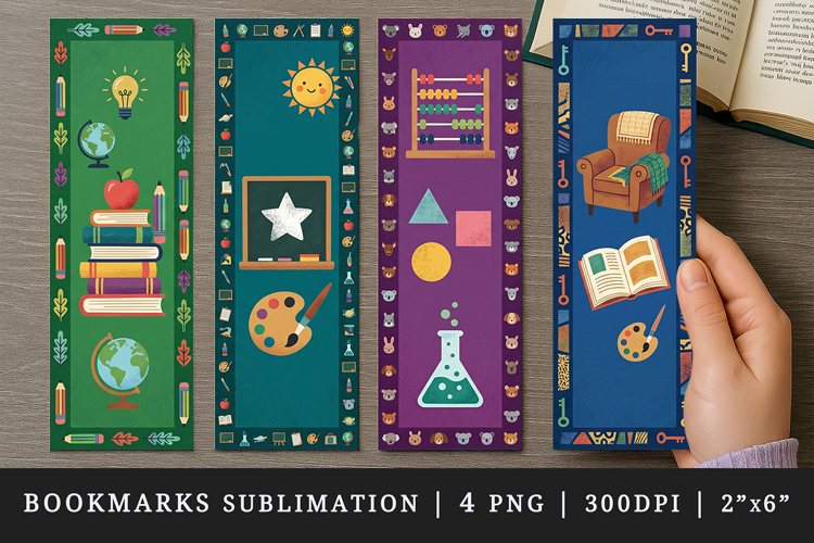 Teacher's Day printable sublimation bookmark design example image 1