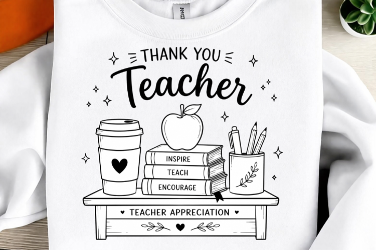 Teacher Split Monogram Png Design