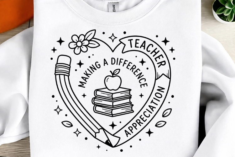 Teacher Split Monogram Png Design