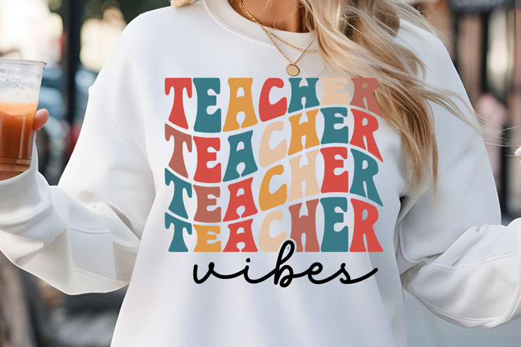 Teacher Vibes SVG, RetroTeacher SVG