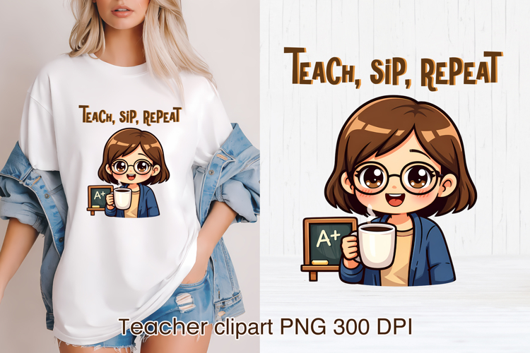 Coffee teacher sublimation | Sarcastic quote teacher clipart
