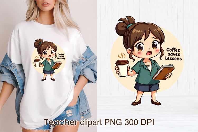Coffee teacher sublimation | Sarcastic quote teacher clipart