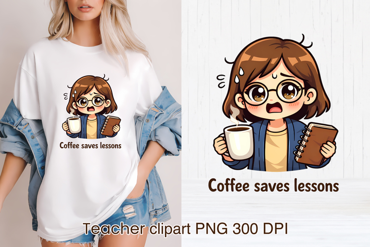 Coffee teacher sublimation | Sarcastic quote teacher clipart