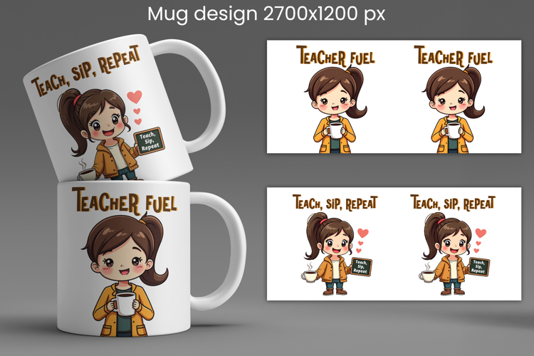 Funny coffee teacher mug wrap | Sarcastic quotes teacher mug