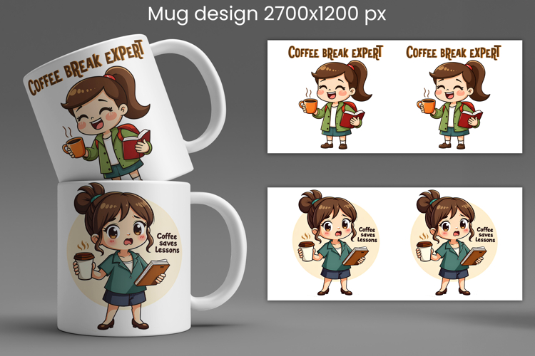 Funny coffee teacher mug wrap | Sarcastic quotes teacher mug