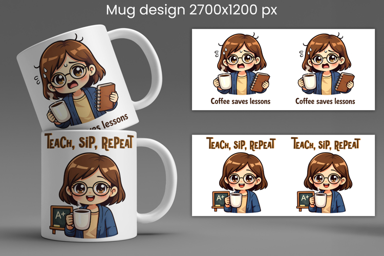 Funny coffee teacher mug wrap | Sarcastic quotes teacher mug