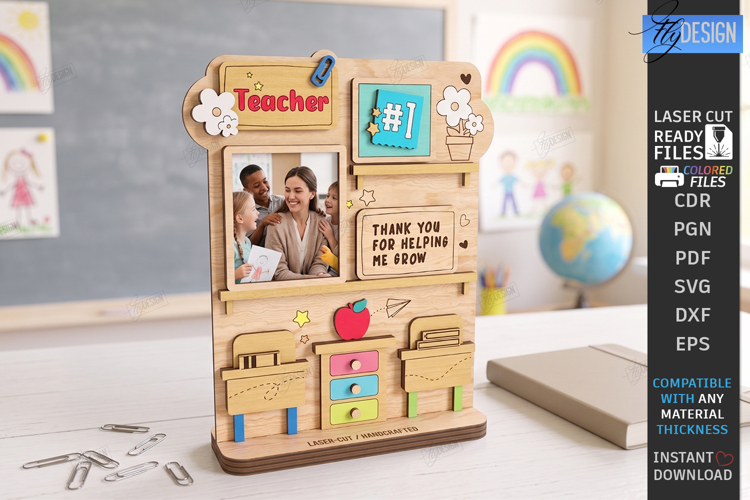 Teachers Miniature Laser Cut | Photo Frame | Gift Idea | CNC