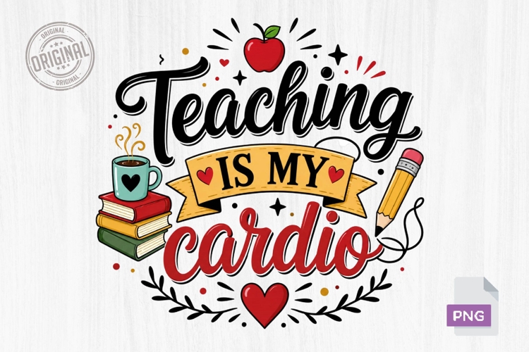 Teaching Is My Cardio Funny Teacher PNG
