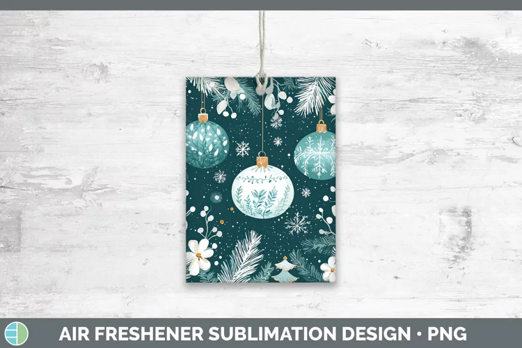 Teal Christmas Ornaments Air Freshener Sublimation Car Fresh